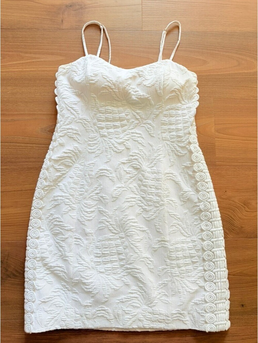 Lilly Pulitzer Shelli Stretch Shift Dress Resort White Pineapple Jacquard